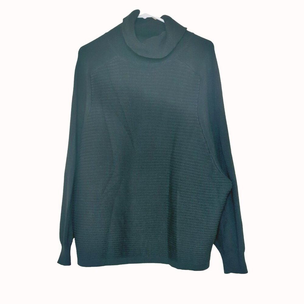 Eloquii Womens Plus Black Cowl Neck Sweater Size 22/24 Ribbed Pattern